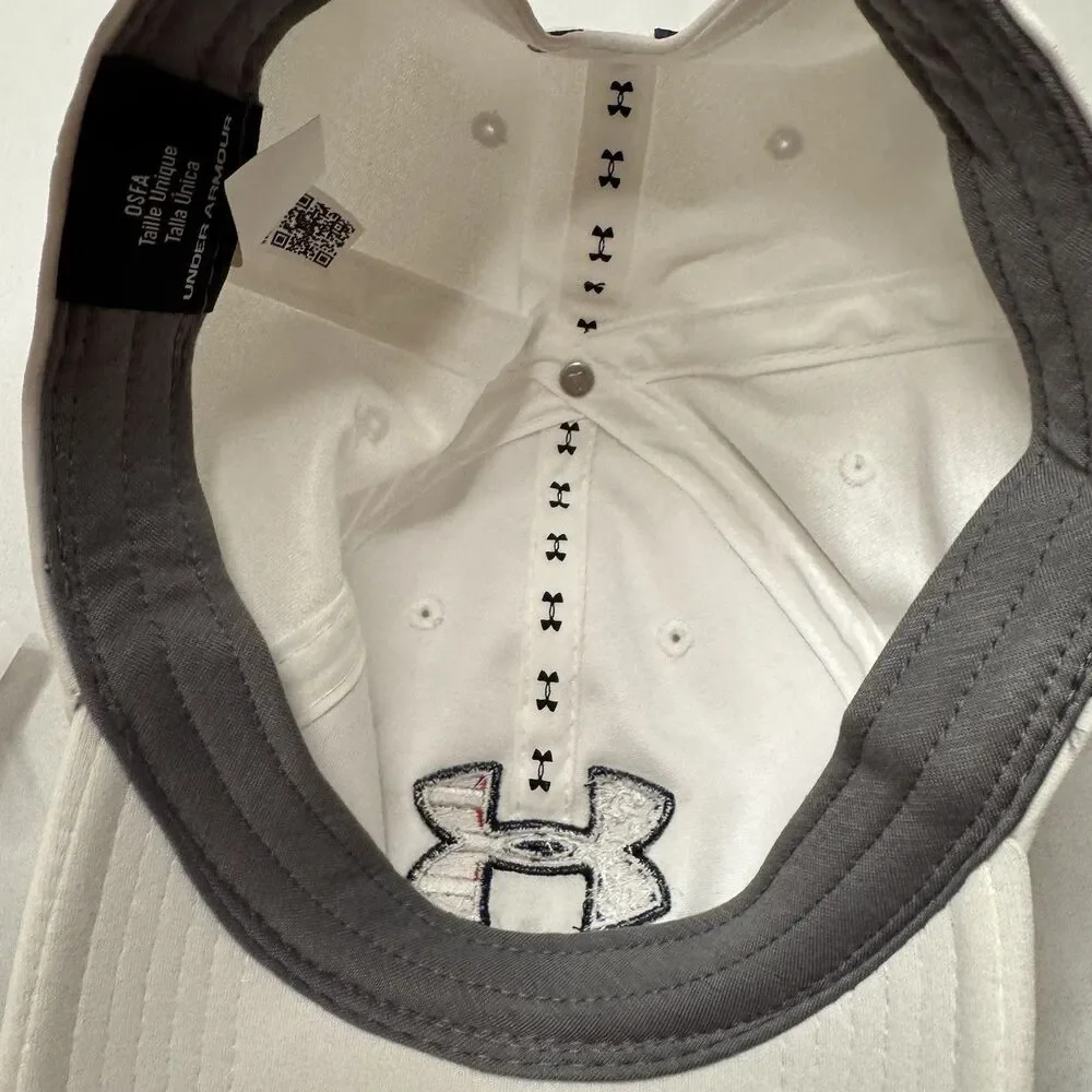 Under Armour Lakeside CC Golf One Size White Adjustable Cap USA Flag Logo
